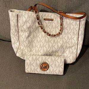 Michael Kors bag with matching wallet.